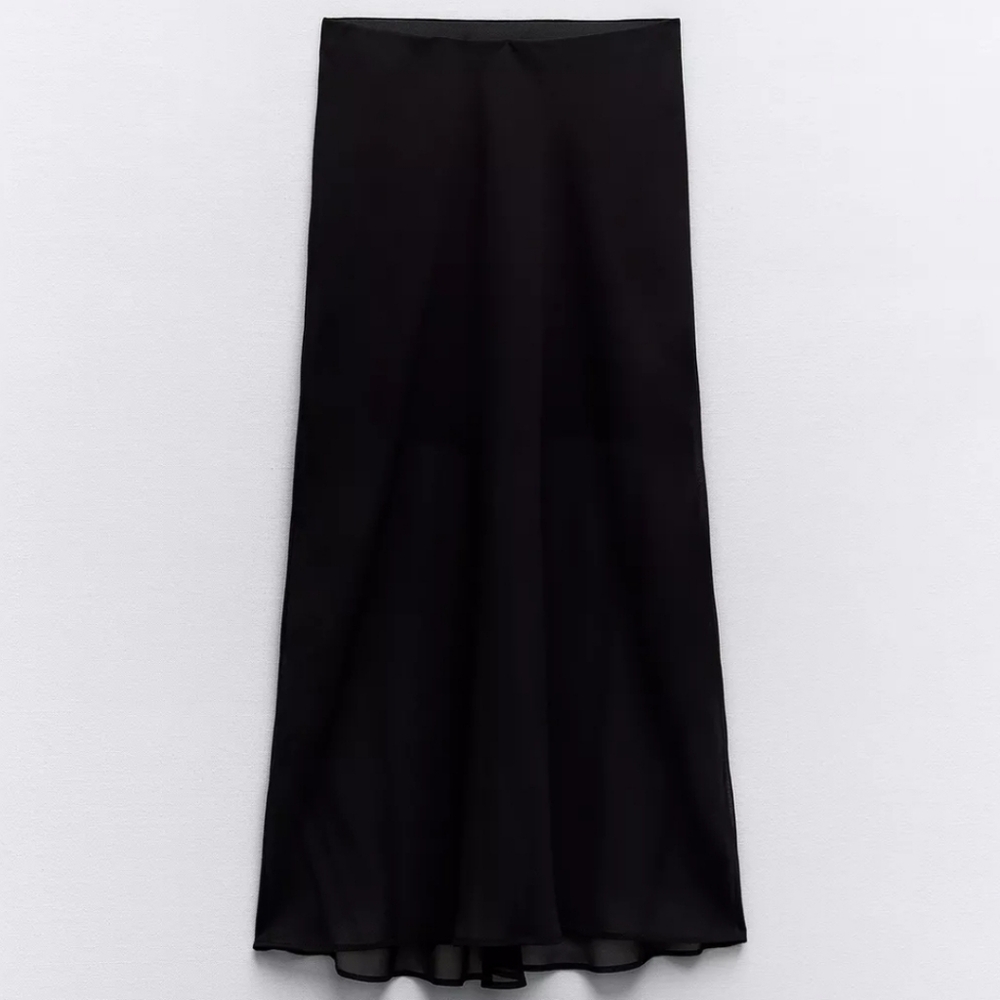 NWT Zara Semi Sheer Midi Skirt